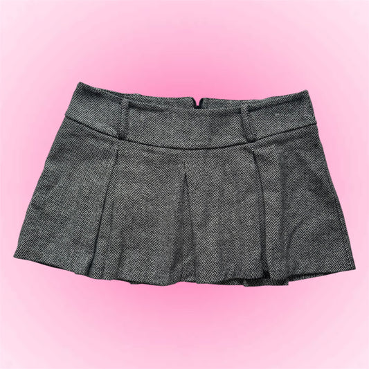 Grey Pleated Mini Skirt (M)