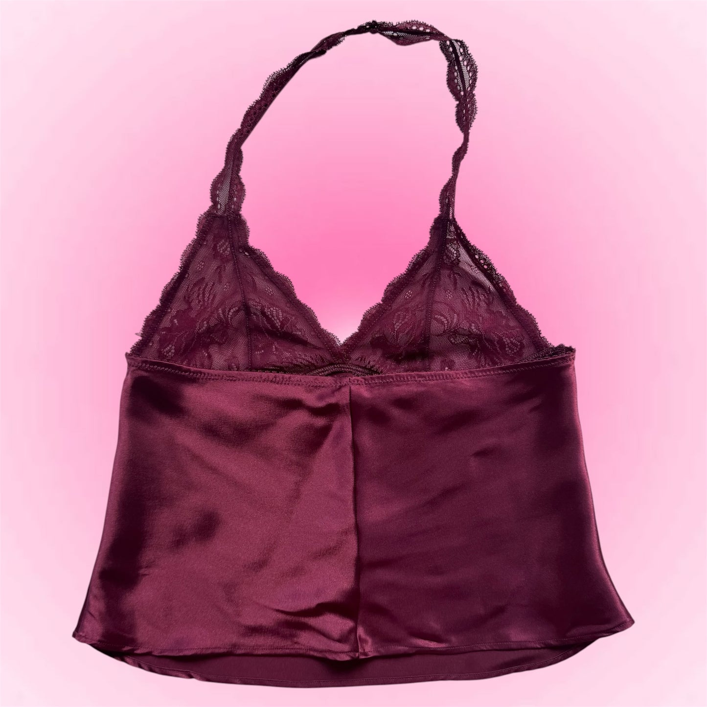Burgundy Satin Halterneck (XS/S)
