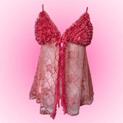 Pink Lace Babydoll Cami (S/M)