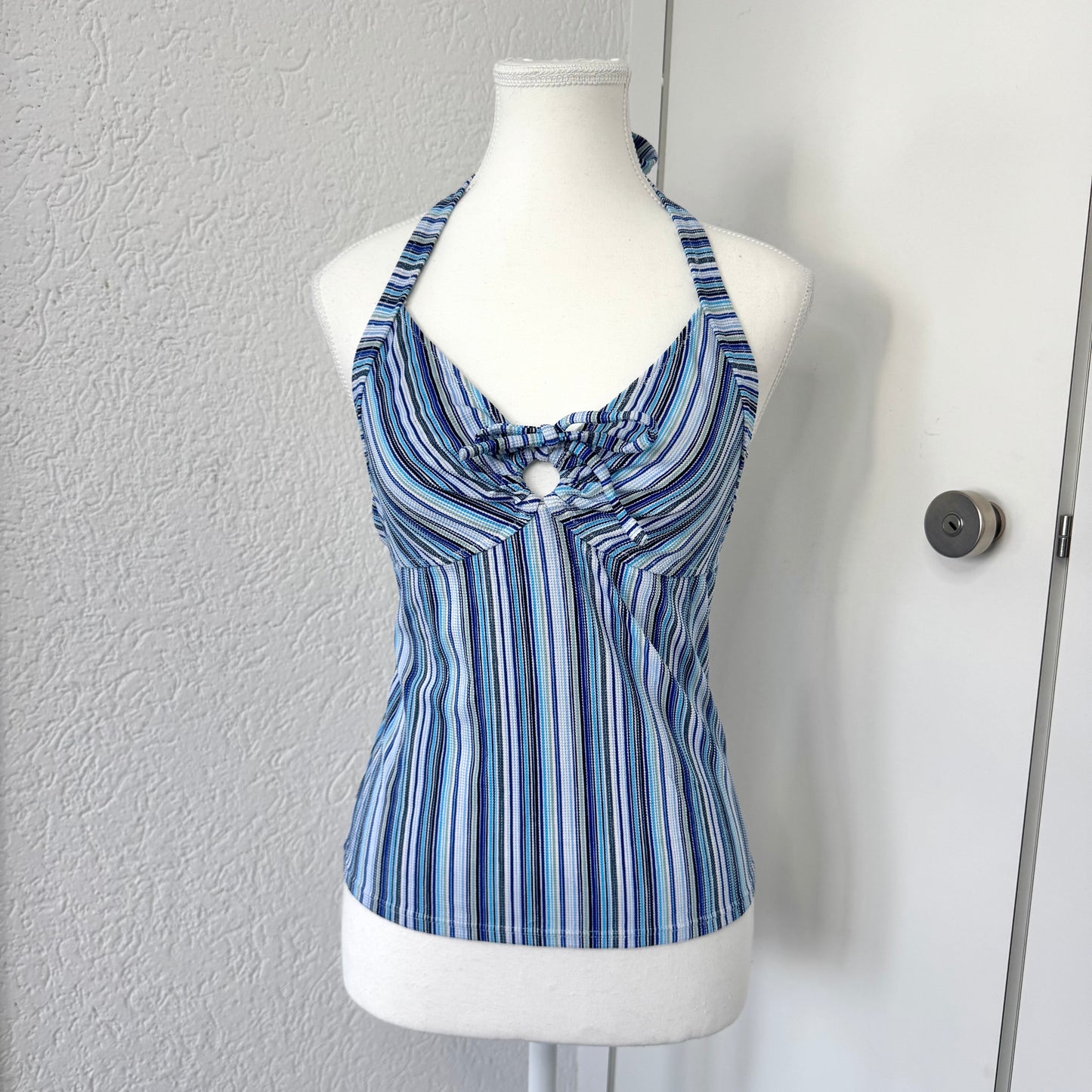 Blue Striped Halter Top (S)