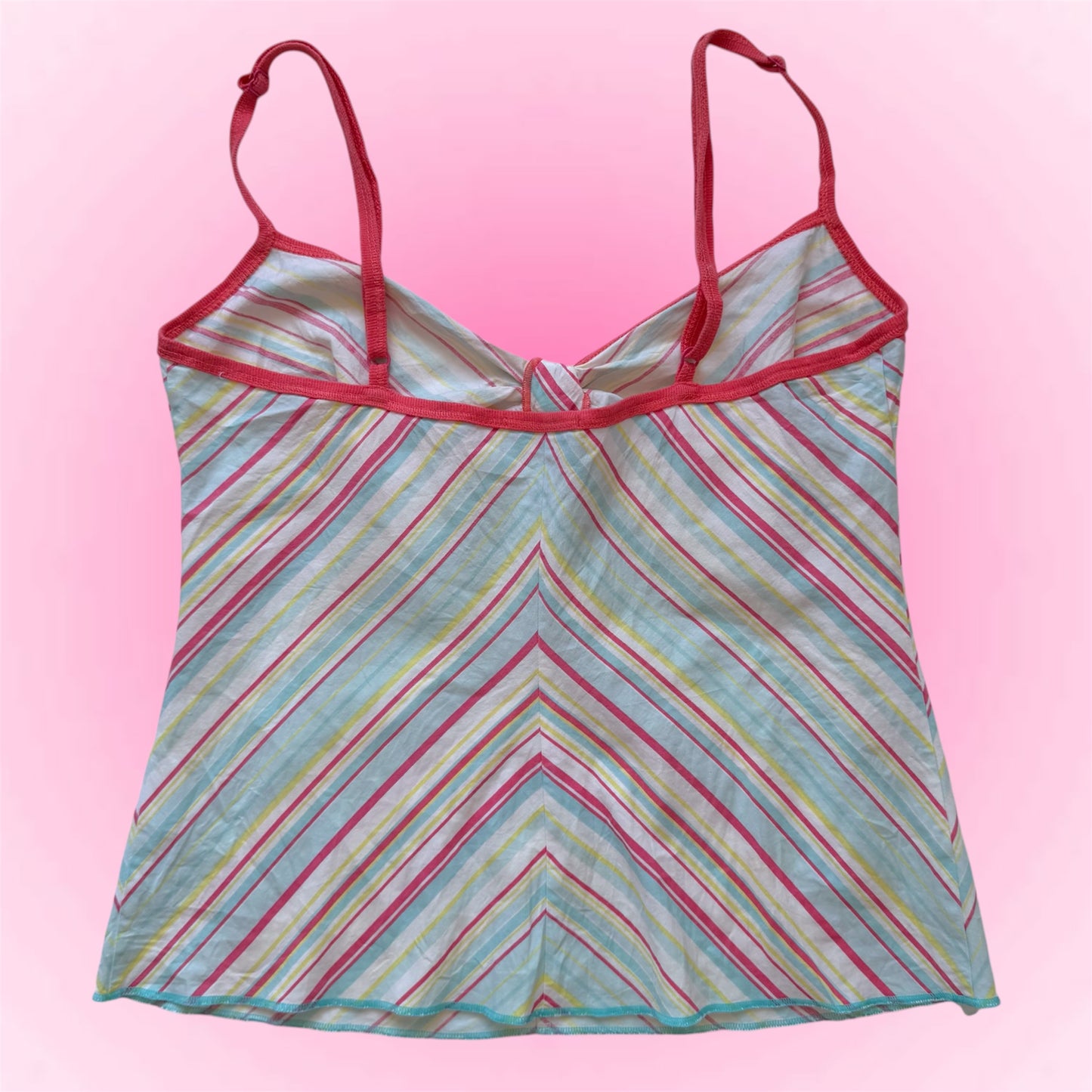 Pastel Striped Y2K Cami Top (XS)