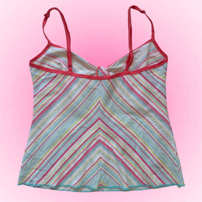 Pastel Striped Y2K Cami Top (XS)