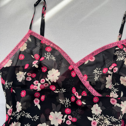 Black flower top (M)