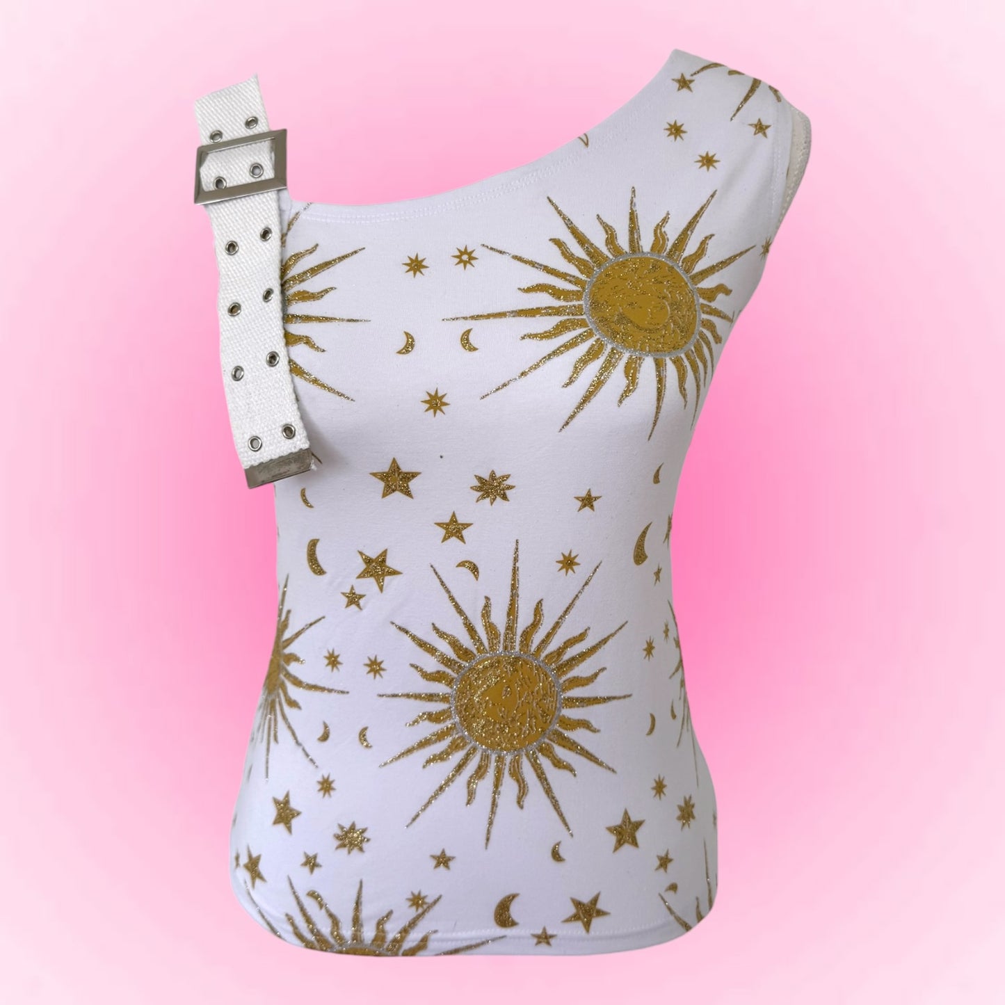 White Y2k Glitter Top (S)