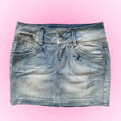 Denim mini skirt (XS)