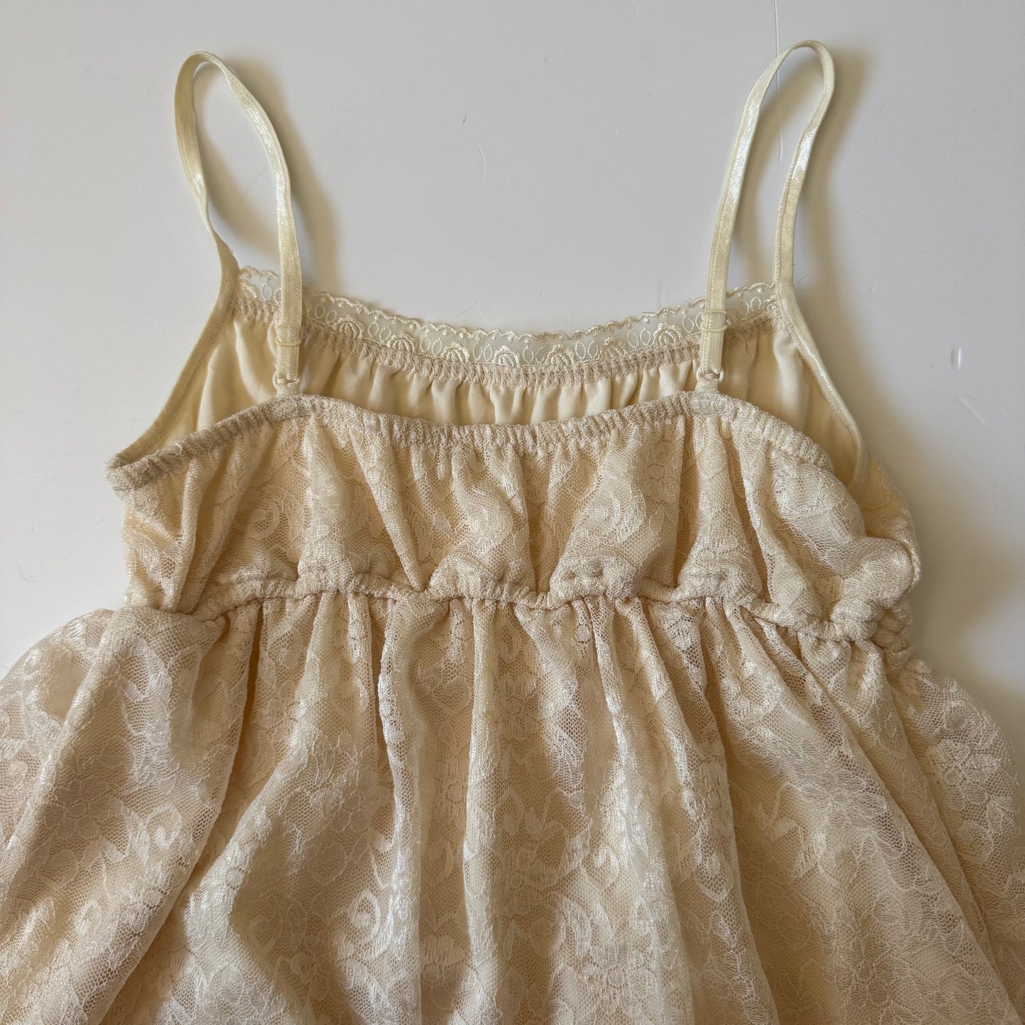 Cream Ruffle Fairycore Mini Dress (M)