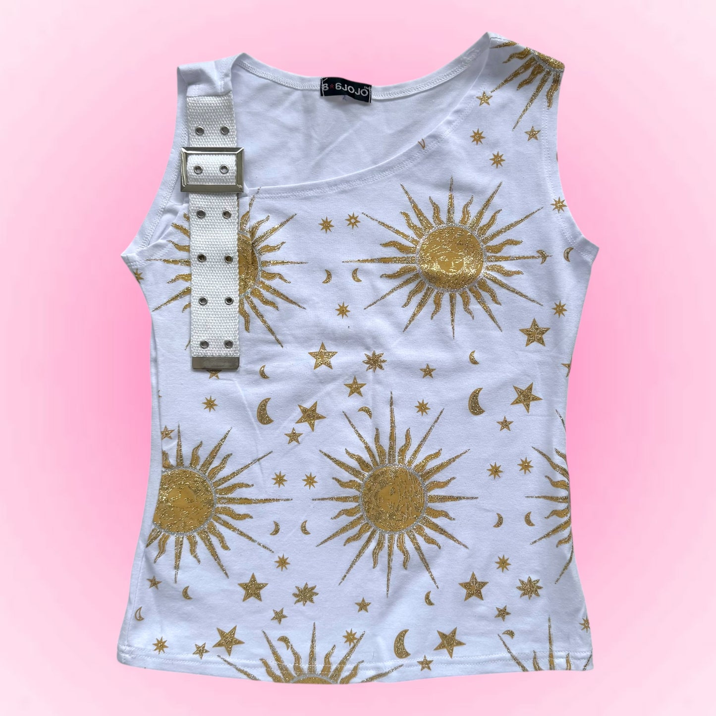 White Y2k Glitter Top (S)