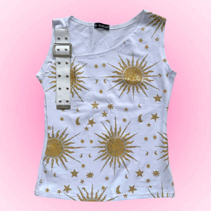 White Y2k Glitter Top (S)