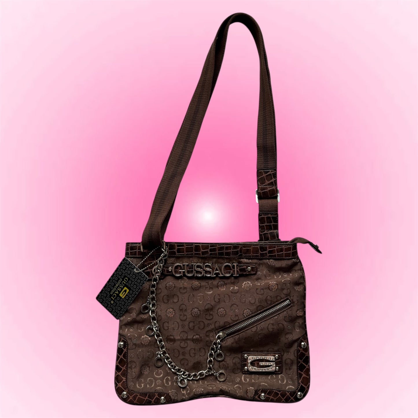 Brown Gussaci Crossbody Bag