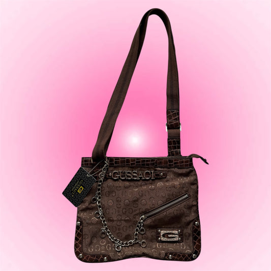 Brown Gussaci Crossbody Bag