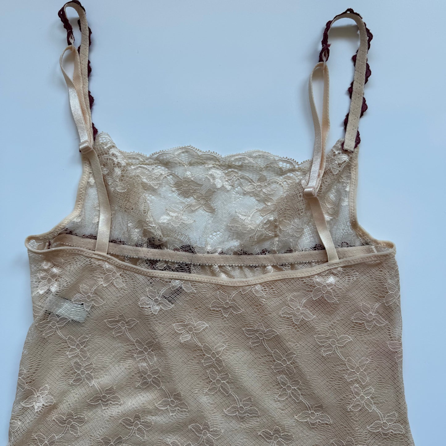 Cream coquette lace top (M)