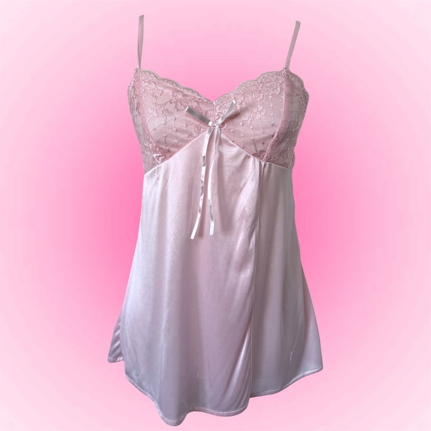 Light Pink Satin Lace Cami (S)