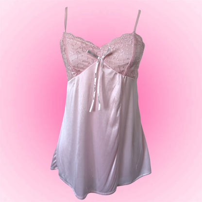 Light Pink Satin Lace Cami (S)