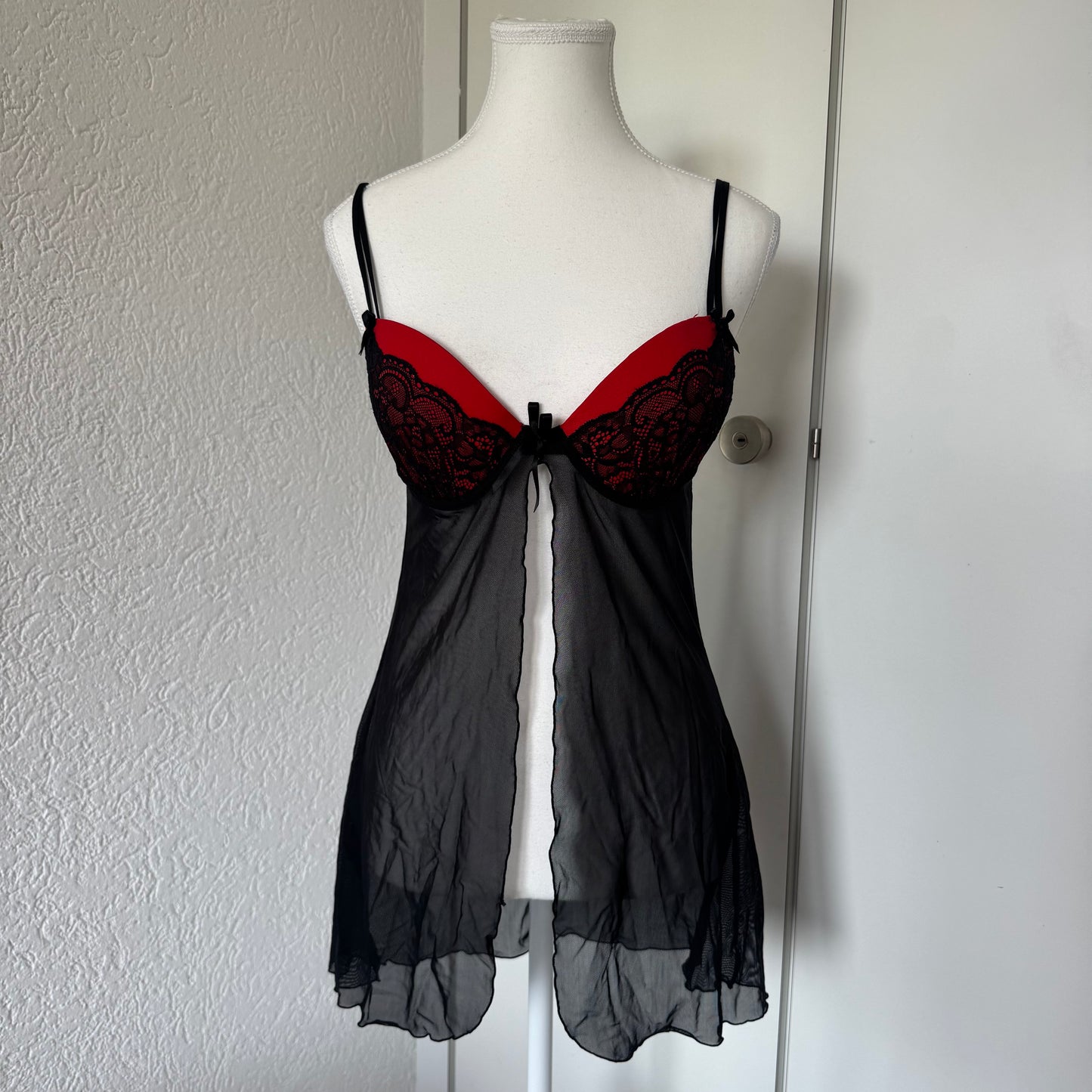 Black Sheer Babydoll Dress (75B)