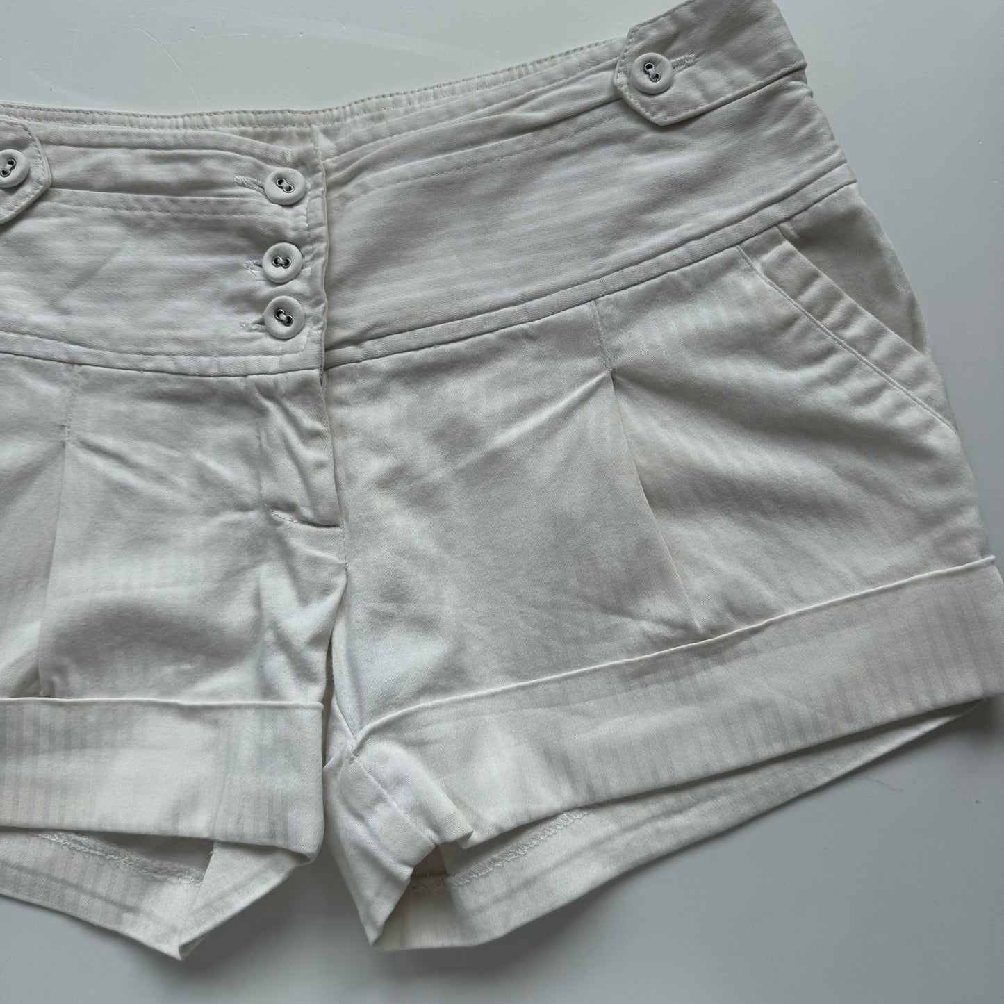 White Denim Mini Shorts (XS)