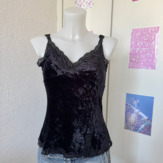 Black velvet top (M)