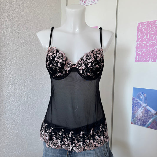 Black coquette corset top (80B)