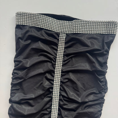 Black Strapless Ruffle Y2K Dress (S)