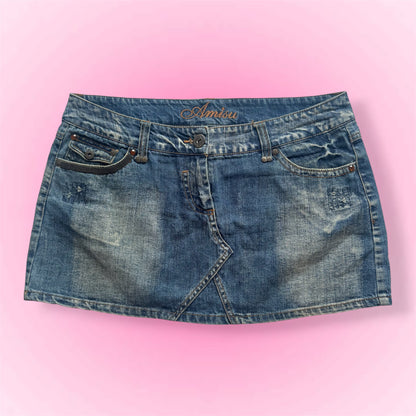 Y2k denim mini skirt (M)