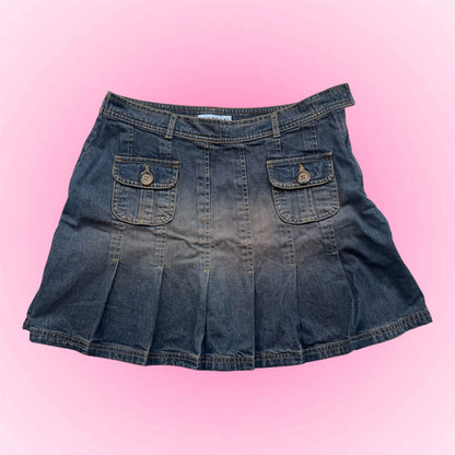 Vintage Denim Mini Skirt (M)