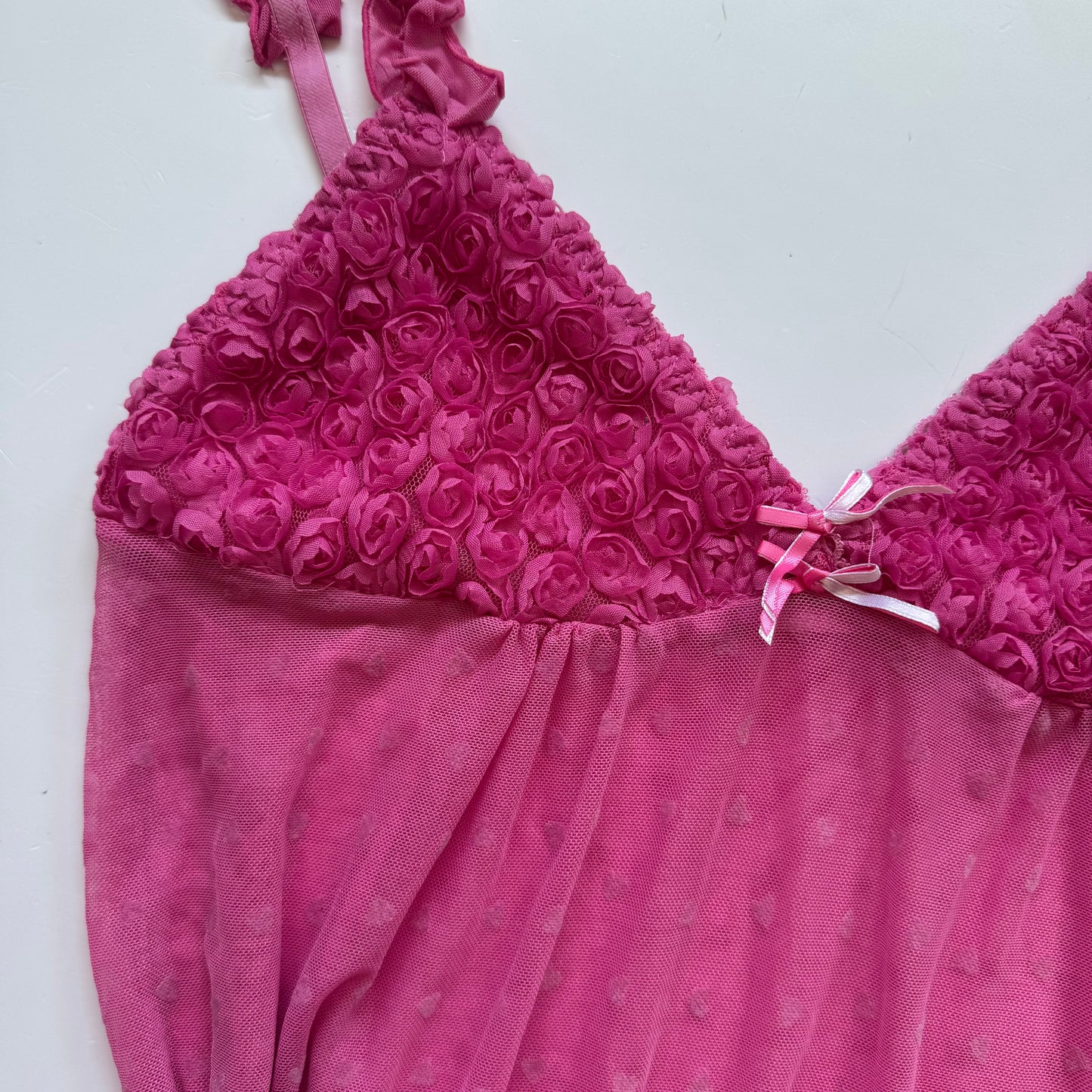 Pink Mesh Babydoll Dress (M)