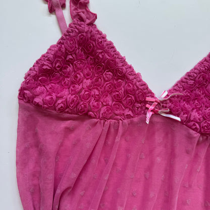 Pink Mesh Babydoll Dress (M)