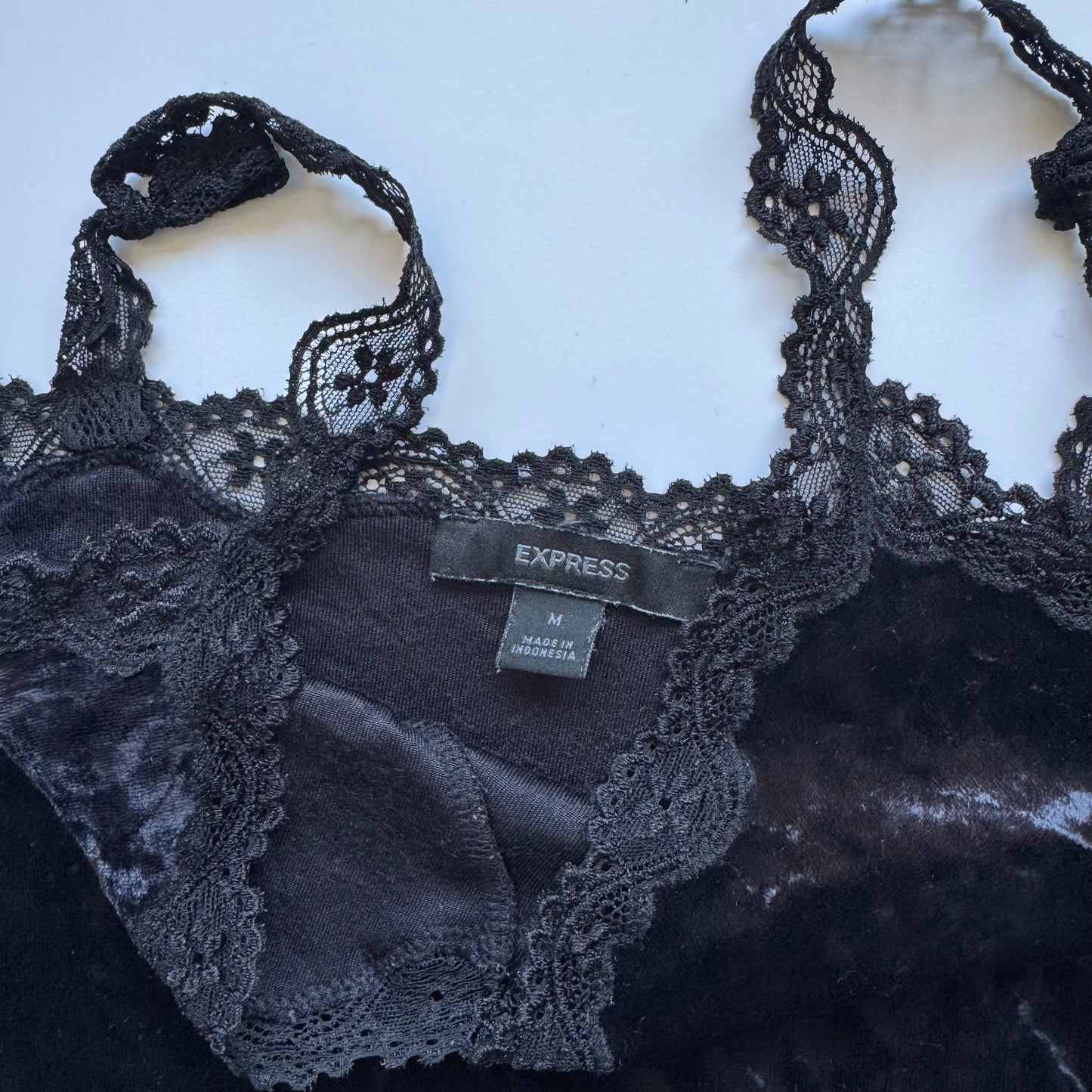 Black velvet top (M)
