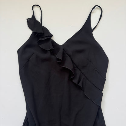 Vintage Black Ruffle Dress (M)
