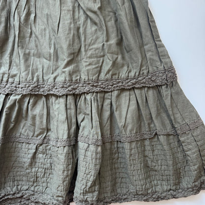 Khaki Y2k Maxi Skirt (M)