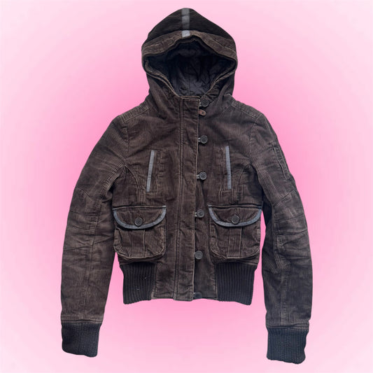 Brown Hooded Utility Jacket (S)