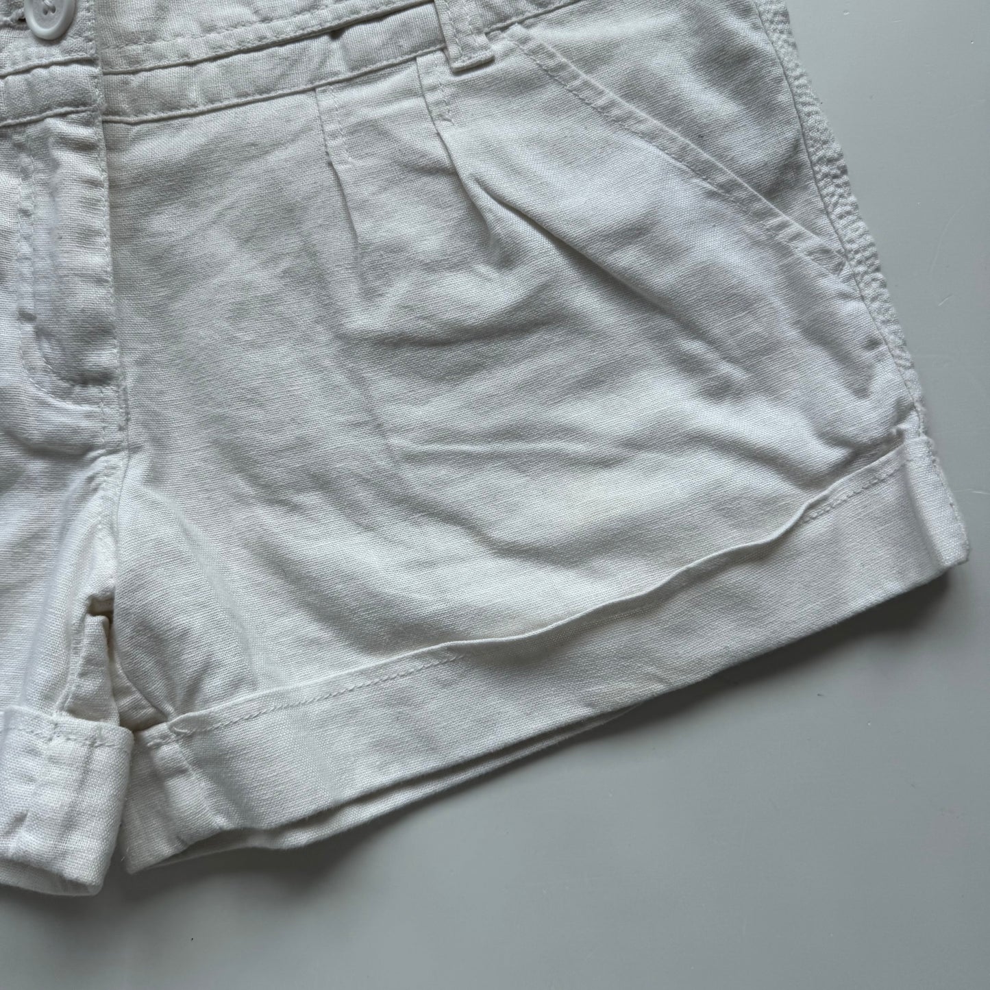 White Linen Y2k Shorts (S)