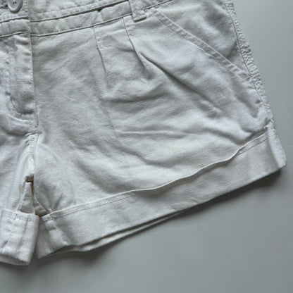White Linen Y2k Shorts (S)