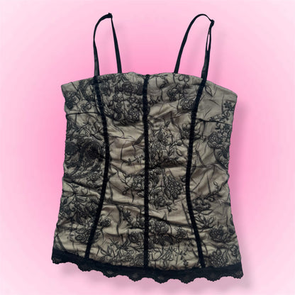 Black Lace Y2k Top (S/M)