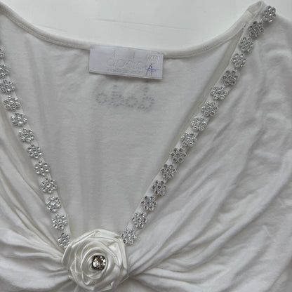 White Ruched Coquette Tshirt (M)