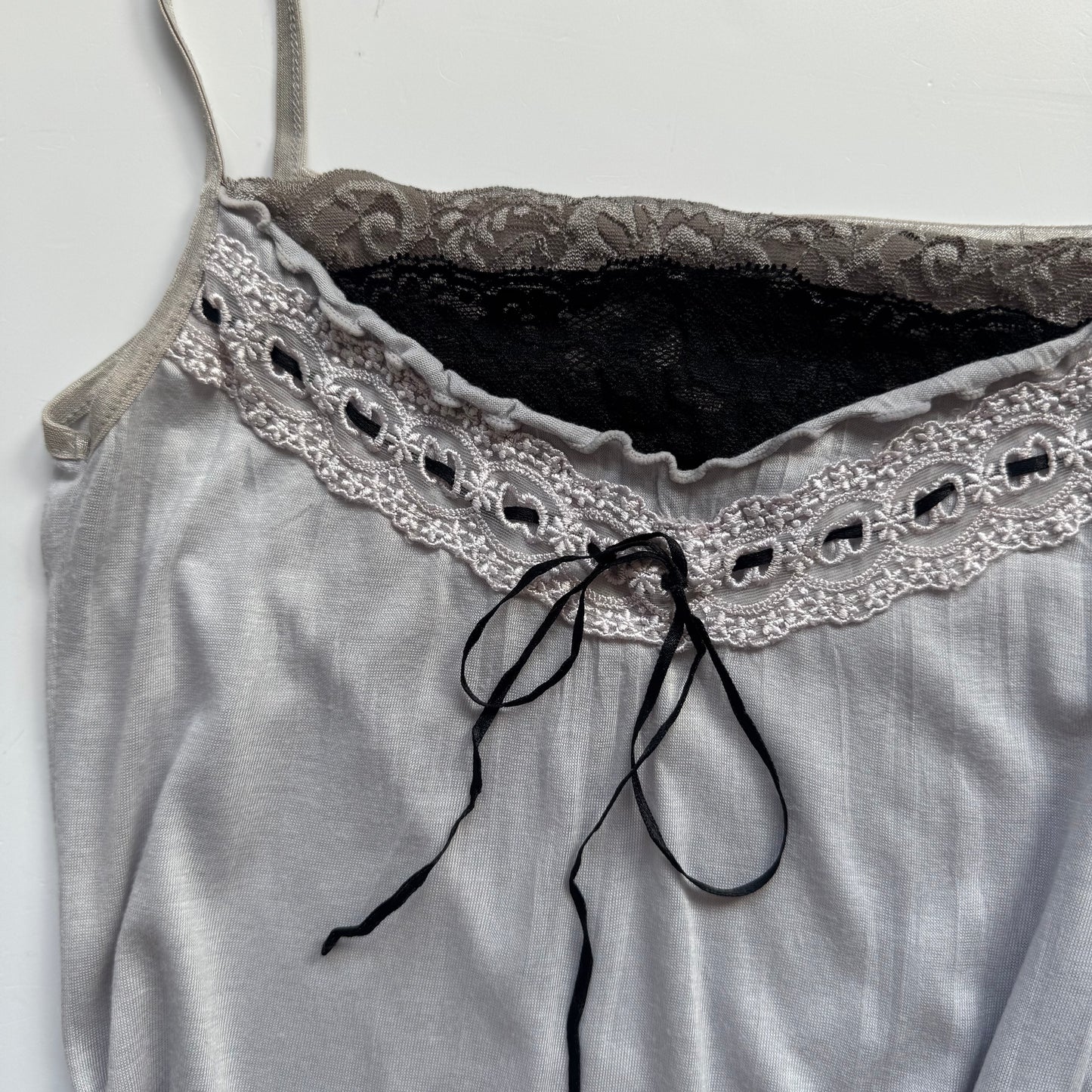 Grey Lace Trim Japanese Cami (S/M)
