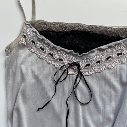 Grey Lace Trim Japanese Cami (S/M)