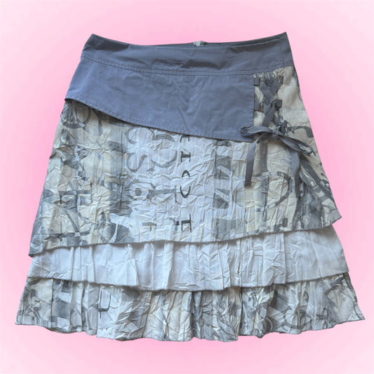 Grey Layered Wrap Skirt (S)