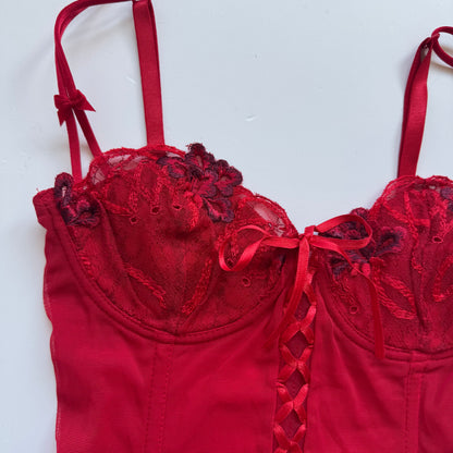 Red Lace Corset Top (70A)