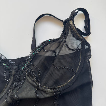 Black vintage slip dress (S)