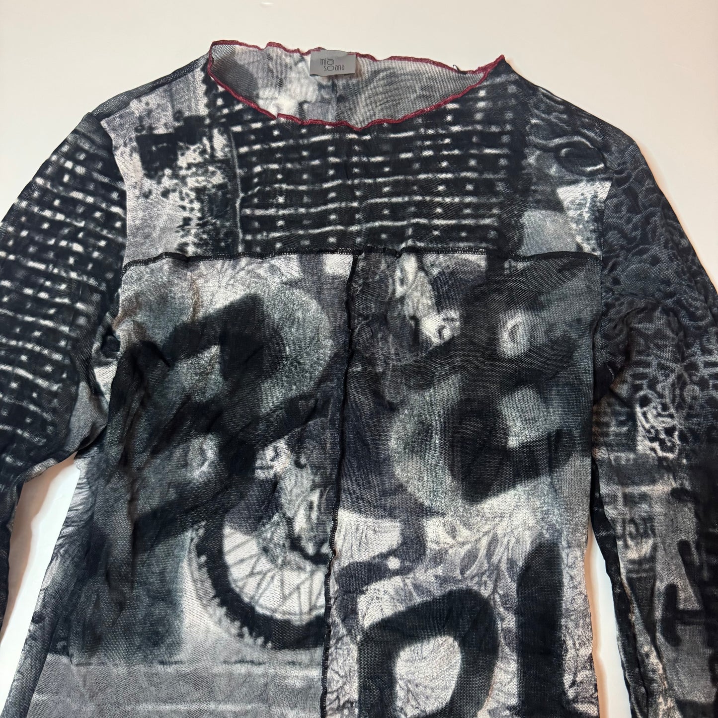Graphic Patchwork Mesh Dress (S/M)