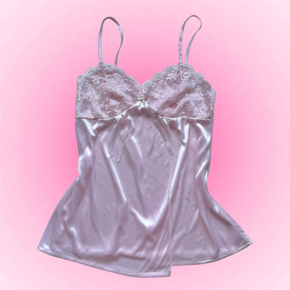 Light Pink Satin Lace Cami (S)