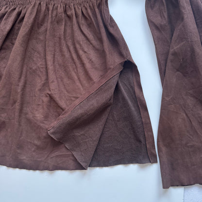 Brown Puff Sleeve Blouse (M)