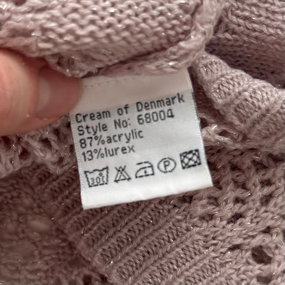 Pink Knit Heart Cardigan (S)