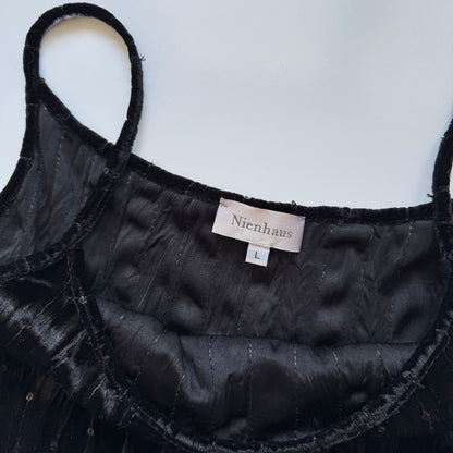 Black velvet sequin top (L)