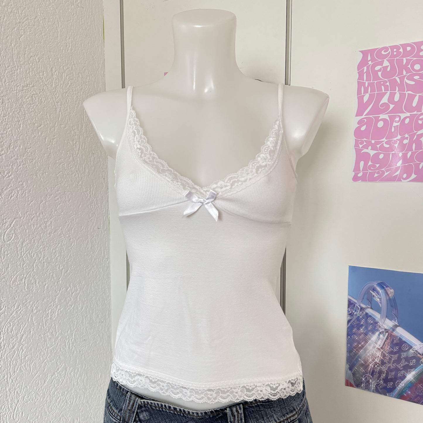 Cute white cami top (XS)