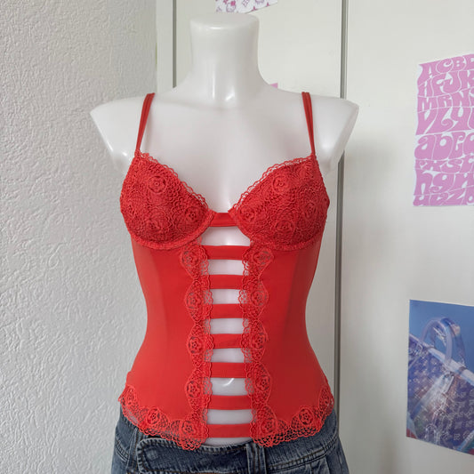 Red corset (75B)- Deadstock, new with tags