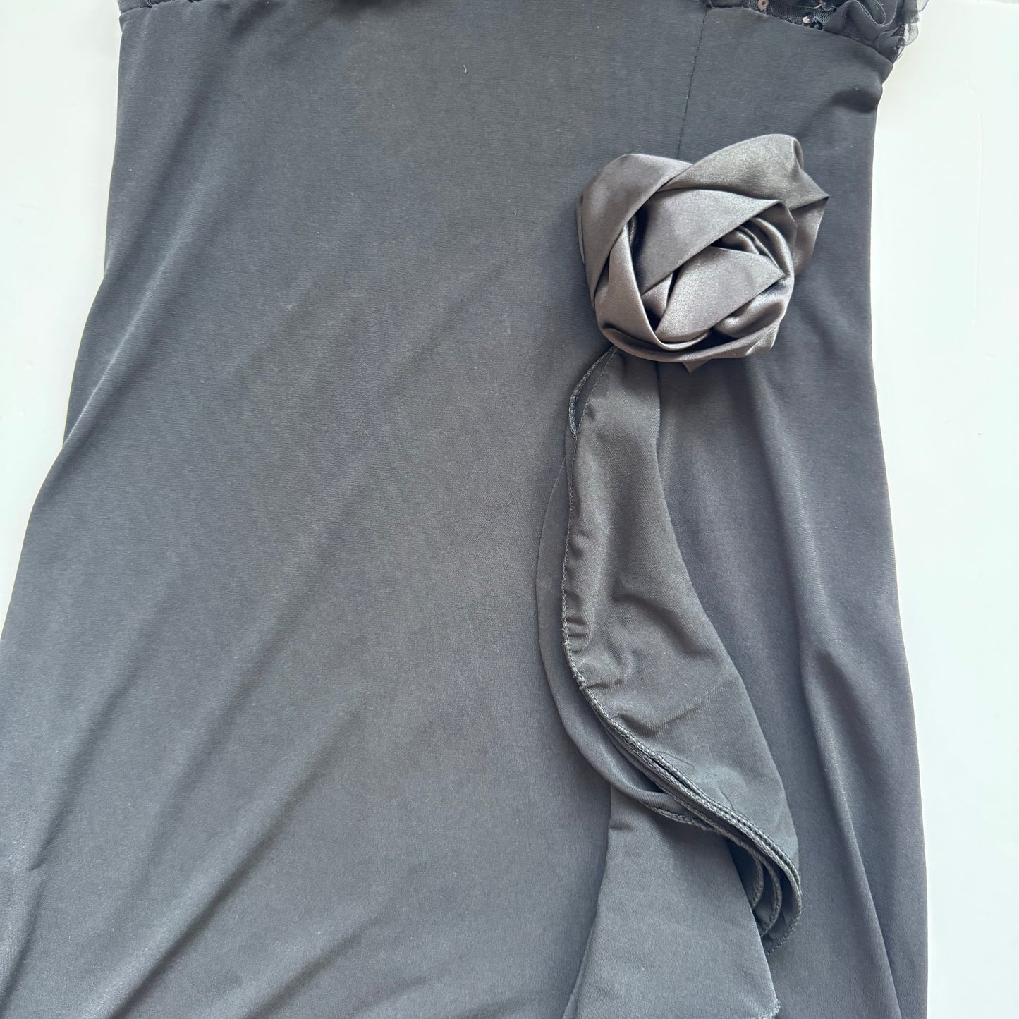 Black Ruffle Vintage Dress (S)