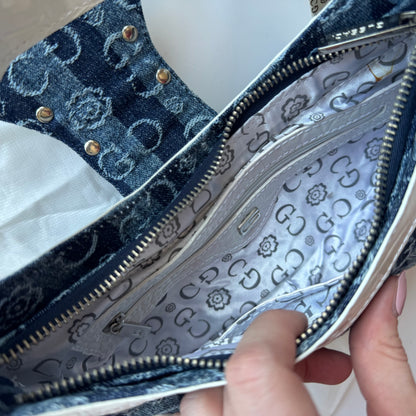 Gussaci Denim Monogram Shoulder Bag | New with tags