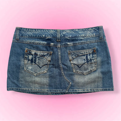 Y2k denim mini skirt (M)