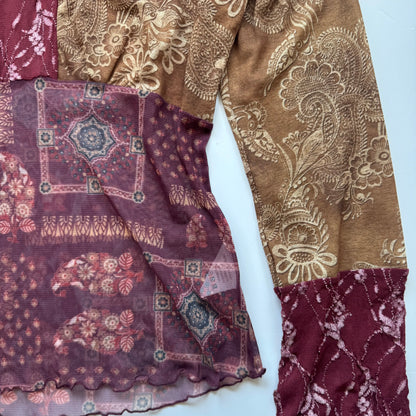 Vintage Boho Printed Blouse (M)